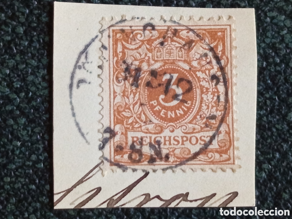 Sellos: Alemania Reichspost 1889 &Aacute;guila Imperial 3 Pfennig Marr&oacute;n Usado Michel 45 Scott 47