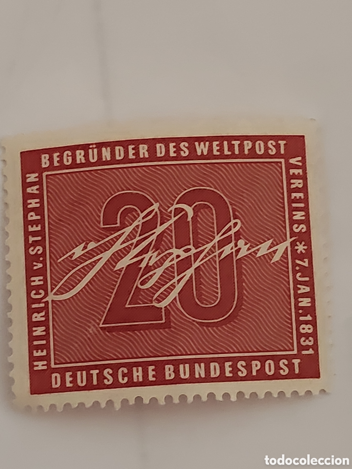 Sellos: Sello de Alemania Federal 125 aniversario del nacimiento de Heinrich Von Stephan fundador Uni&oacute;n -