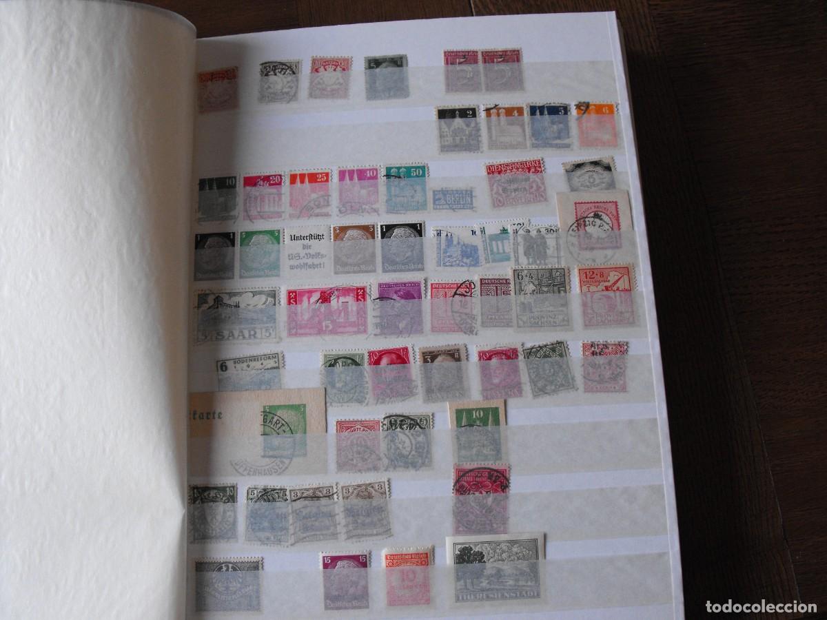 Briefmarken: Restos de colecci&oacute;n en clasificador. Alemania y Gran Breta&ntilde;a.