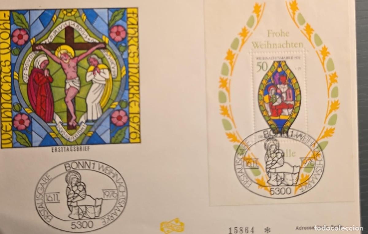 Sellos: TS)1976, GERMANY, FIRST DAY COVER, REPRODUCTION OF A STAINED-GLASS WINDOW DEPICTING THE CRUCIFIXION