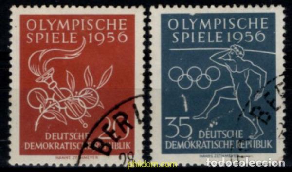 Sellos: 796546 USED ALEMANIA DEMOCRATICA 1956 16 JUEGOS OLIMPICOS VERANO MELBOURNE 1956