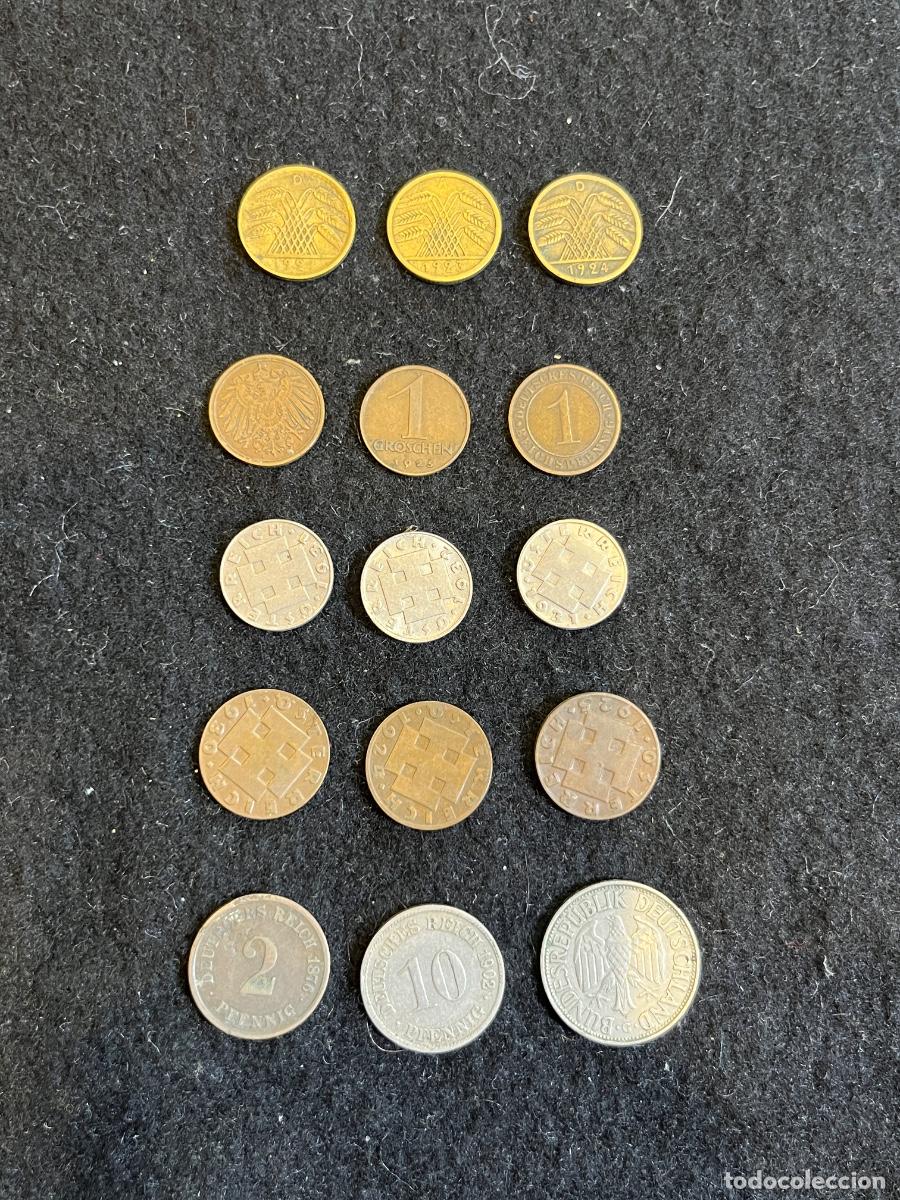 Stamps: Lote de 15 monedas antiguas Alemania y Austria 1876-1958 &ndash; Reichspfennig, Pfennig, Groschen y 1 Deut