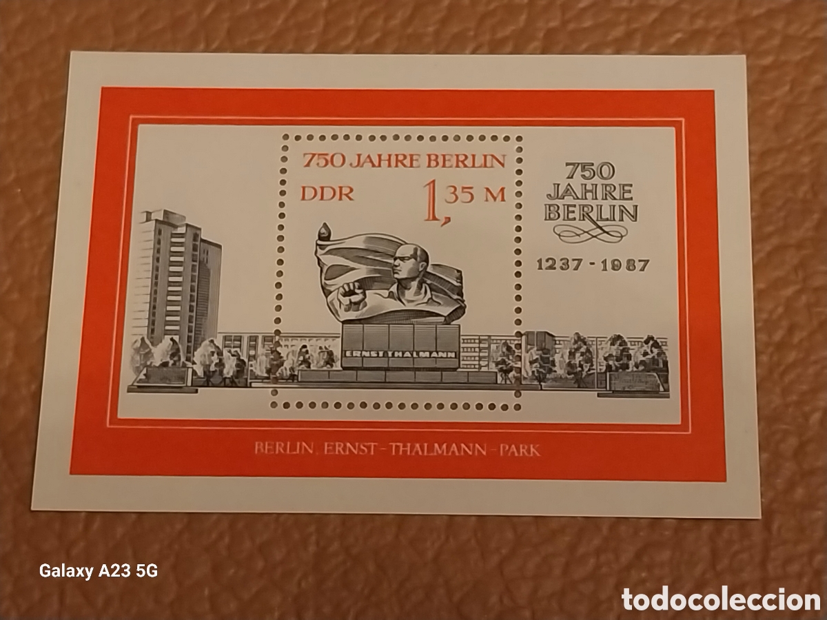 Sellos: Hojita Bloque Alemania Oriental 1987 750 A&ntilde;os Berlin Nuevo MNH Cat Scott 2585 (77 caract.)