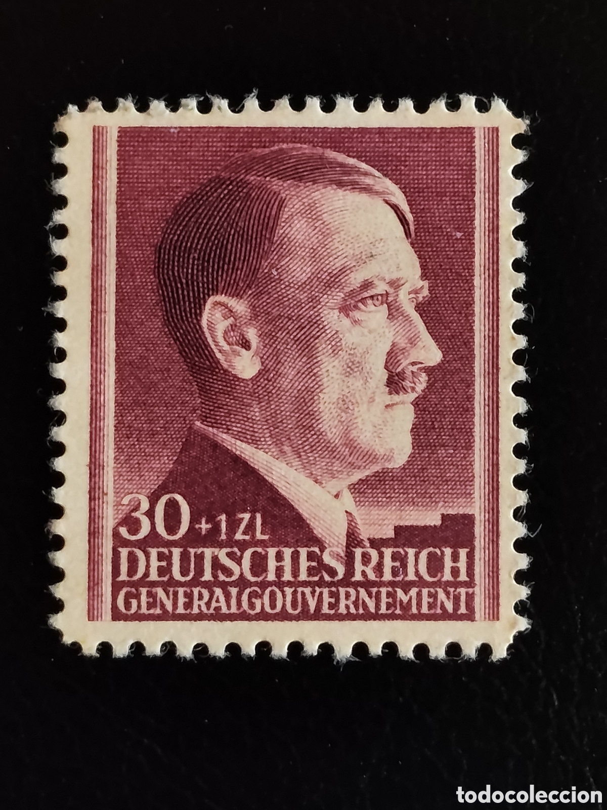 Francobolli: Sello Gobierno General 1941 Adolf Hitler 30+1 Zl Michel 77 MNH
