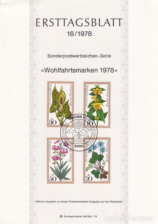 Timbres: Ersttagsblatt 18/1978 Bon / Wohlfahrtsmarken 1978 - Flores &middot; Barba de Aar&oacute;n &middot; Arc&aacute;ngel amarillo &middot; ..