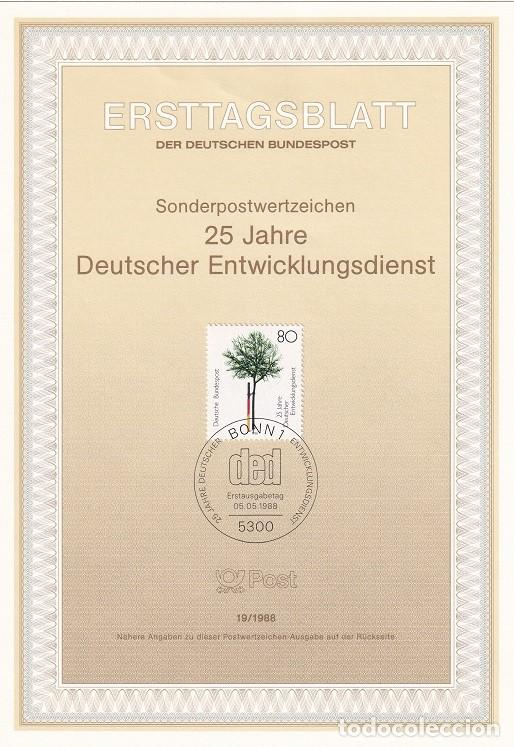 Stamps: Ersttagsblatt 19/1988 Bon - XXV Aniversario del servicio de desarrollo - 25 Jahre Deutscher Entwic..