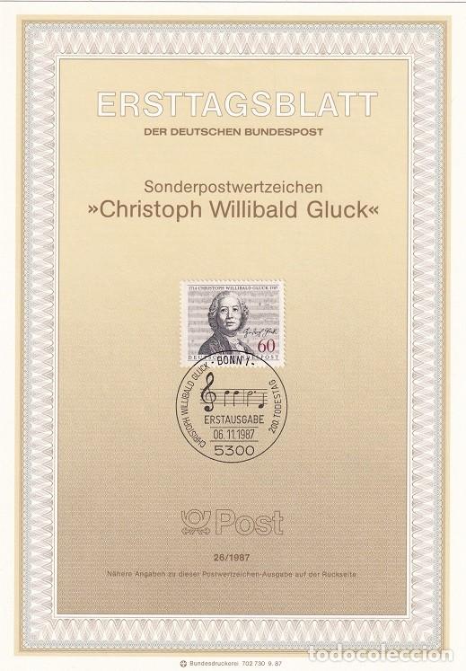 Stamps: Ersttagsblatt 26/1987 Bon - Bicentenario de la muerte del compositor Christoph Willibald Gluck