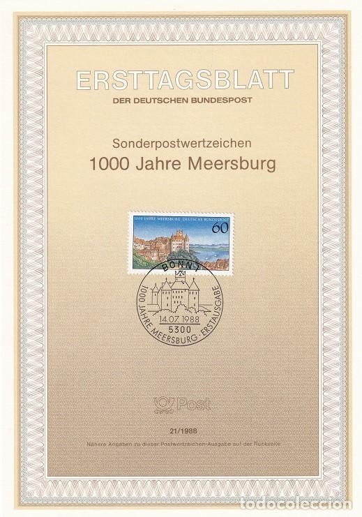 Briefmarken: Ersttagsblatt 21/1988 Bon - Milenario del castillo de Meersburg - 1000 Jahre Meersburg
