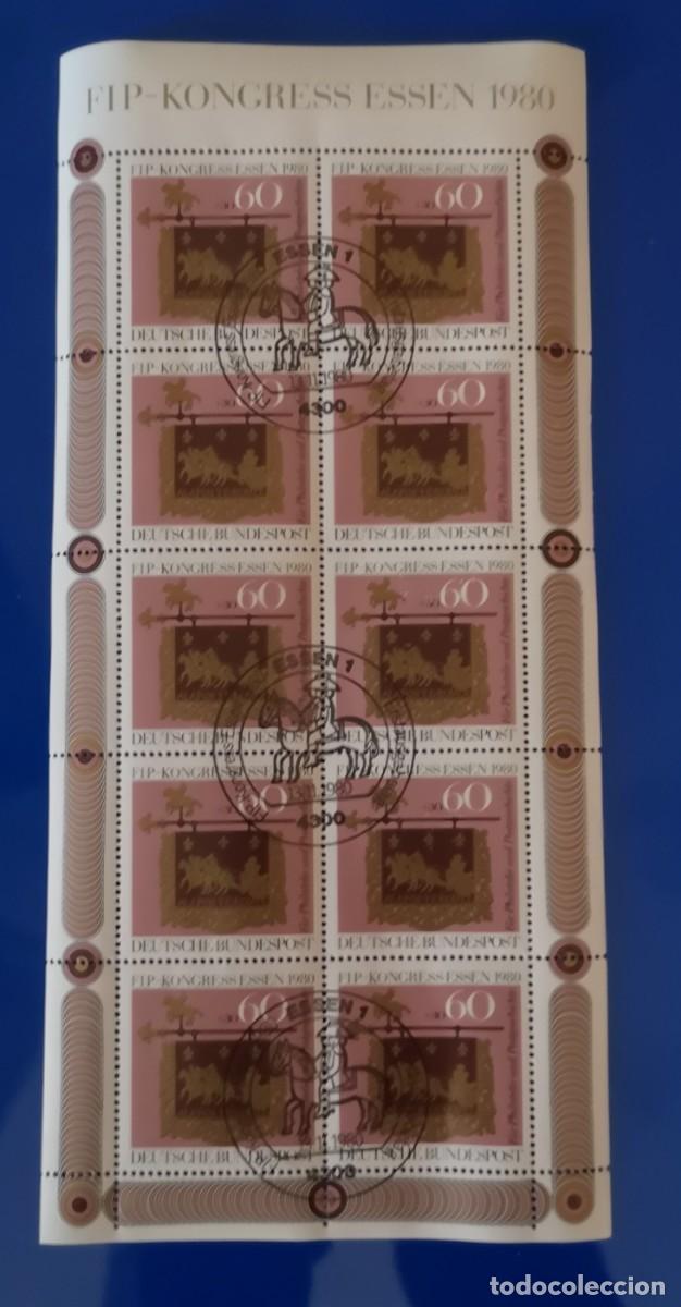 Stamps: ALEMANIA MINIPLIEGO DIA DEL SELLO 1980 CARTEROS SE&Ntilde;AL DE CASA DE POSTAS CON MATASELLO