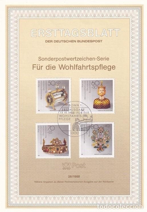 Stamps: Ersttagsblatt 35/1988 Bon - Artesan&iacute;a : Relicario de cristal , Busto de Carlos, Corona de Otto III..