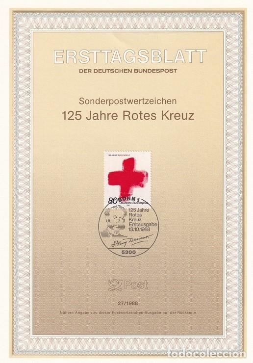 Francobolli: Ersttagsblatt 27/1988 Bon - 125 Aniversario de la Cruz Roja - 125 Jahre Rotes Kreuz