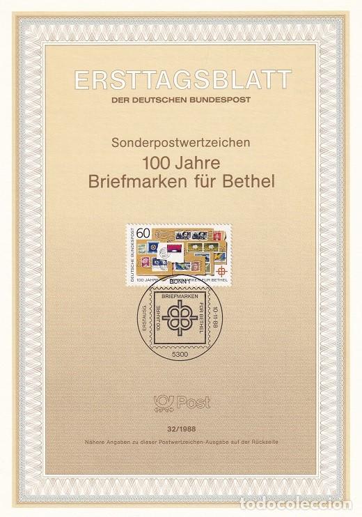 Stamps: Ersttagsblatt 32/1988 Bon - Centenario de la instituci&oacute;n Bethel - 100 Jahre Briefmarken f&uuml;r Bethel