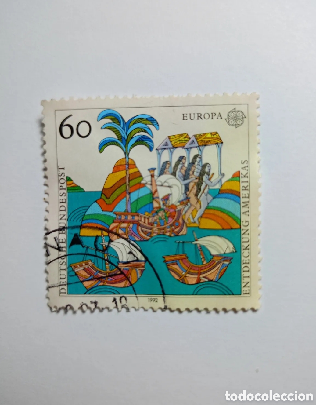 Sellos: Sello conmemorativo: Este sello de 60 c&eacute;ntimos de la Deutsche Bundespost es de 1992 y conmemora el &rdquo;
