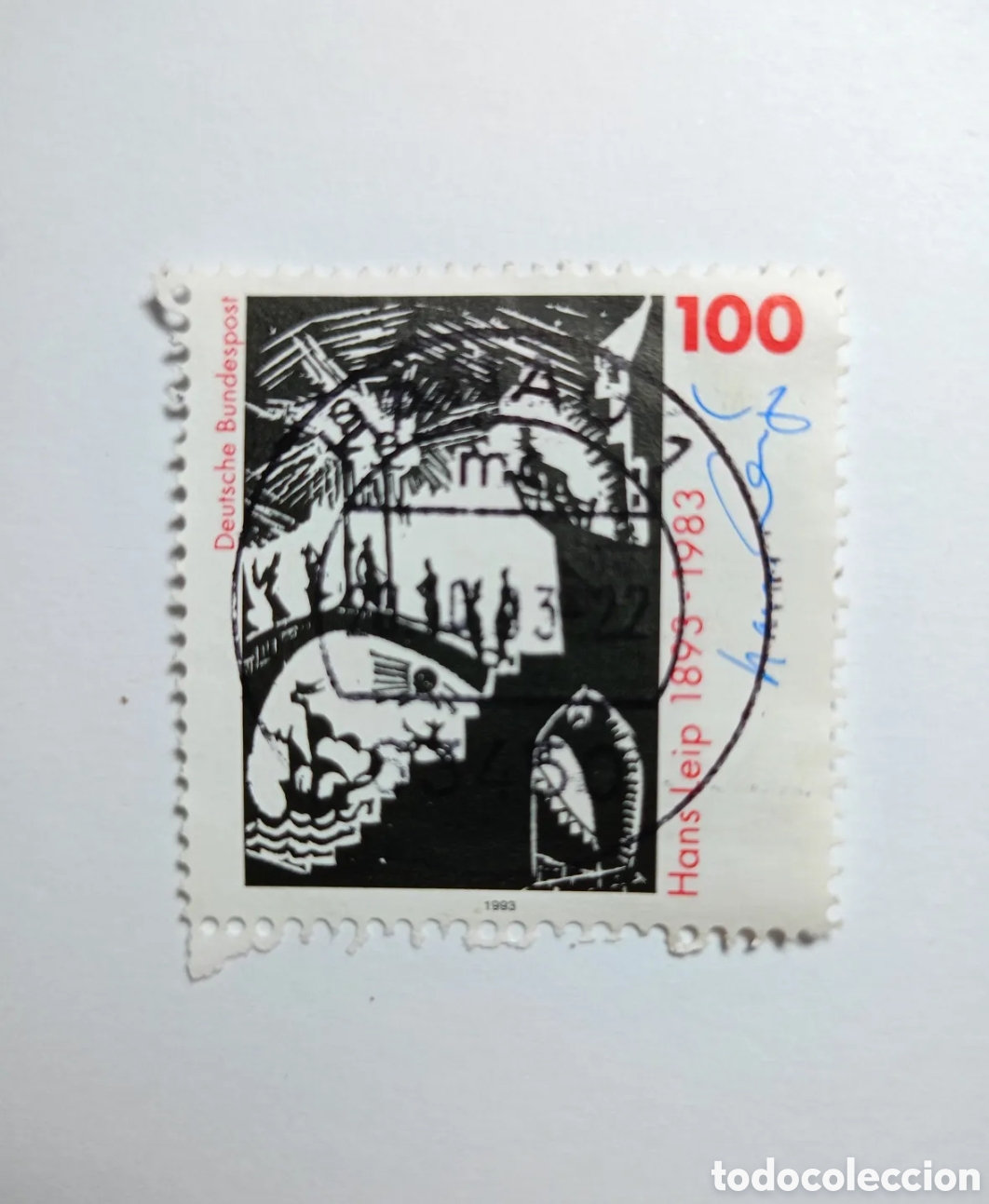 Sellos: sello postal de 1993 de la Rep&uacute;blica Federal de Alemania conmemora el centenario del nacimiento del
