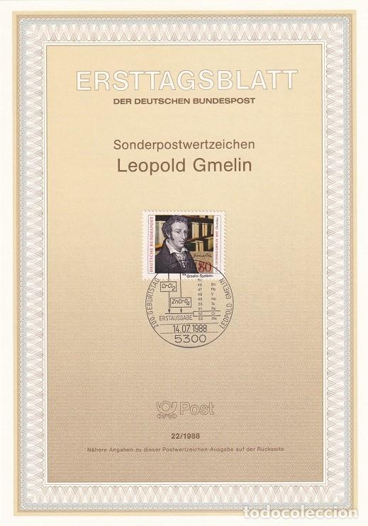 Francobolli: Ersttagsblatt 22/1988 Bon - Bicentenario del nacimiento de Leopold Gmelin 1788-1853