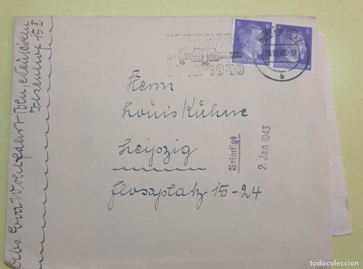 Briefmarken: Sobre con contenido terminado con la frase de Heil Hitler!