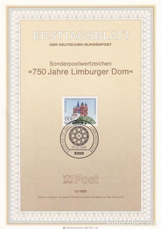 Timbres: Ersttagsblatt 12/1985 Bon - 750 Aniversario de la Catedral de Limburgo - 750 Jahre Limburger Dom