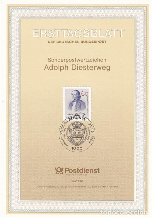 Francobolli: Ersttagsblatt 14/1990 Berl&iacute;n / Adolph Diesterweg - Bicentenario del nacimiento del educador Adolph..