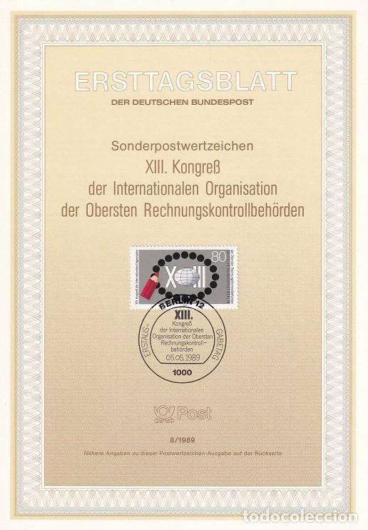 Sellos: Ersttagsblatt 8/1989 Berl&iacute;n - Congreso parlamentario internacional - XIII Kongress der Internation..