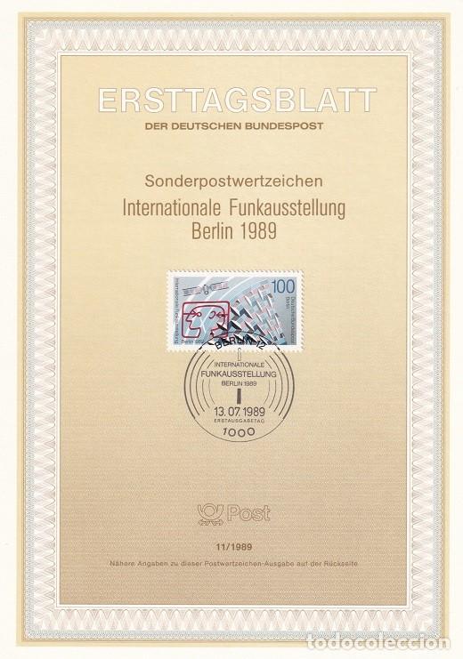 Timbres: Ersttagsblatt 11/1989 Berl&iacute;n - Exposici&oacute;n internacional sobre la radio - Internationale Funkausste..