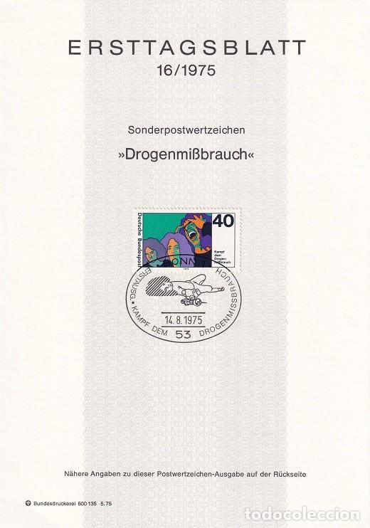 Timbres: Ersttagsblatt 16/1975 Bon / Drogenmissbrauch - Lucha contra la droga