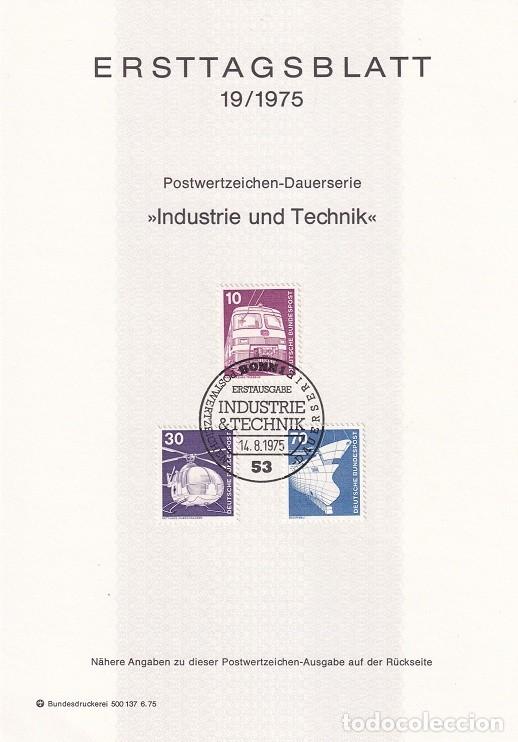 Francobolli: Ersttagsblatt 19/1975 Bon / Industrie und Technik - Industria y t&eacute;cnica &middot; Tren ET 420/421 &middot; Helic&oacute;..