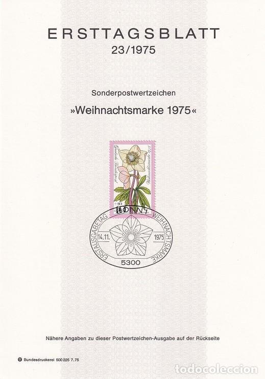 Francobolli: Ersttagsblatt 23/1975 Bonn / Weihnachtsmarke 1975 - Navidad &middot; Rosa de las nieves