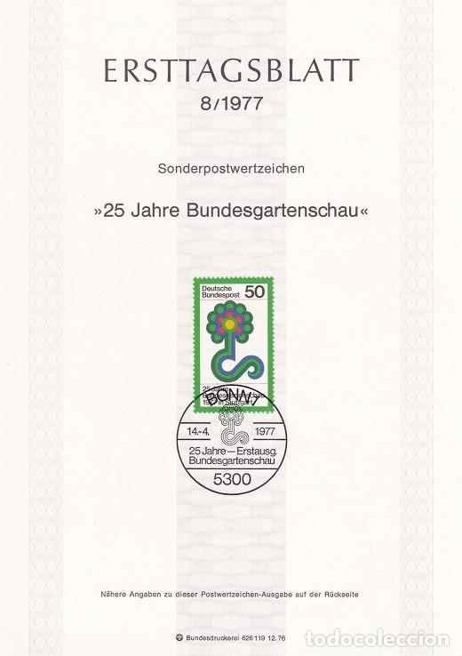 Timbres: Ersttagsblatt 8/1977 Bon / 25 Jahre Bundesgartenschau - Exposici&oacute;n nacional de jardines Stuttgart