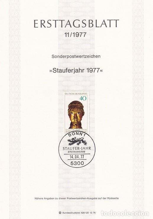 Francobolli: Ersttagsblatt 11/1977 Bon / Stauferjahr 1977 - Federico Barbarroja &middot; Arte, arqueolog&iacute;a Relicario ...
