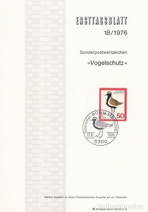 Briefmarken: Ersttagsblatt 18/1976 Bon / Vogelschutz - Protecci&oacute;n de las aves &middot; Chorlito dorado