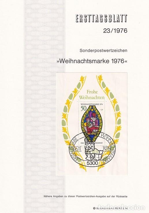Briefmarken: Ersttagsblatt 23/1976 Alemania Bon / Weihnachtsmarke 1976 - Navidad