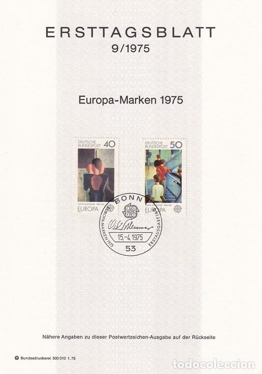 Timbres: Ersttagsblatt 9/1975 Bon / Europa-Marken 1975 - Emisi&oacute;n Europa &middot; Pinturas de Oskar Schlemmer 1888-..