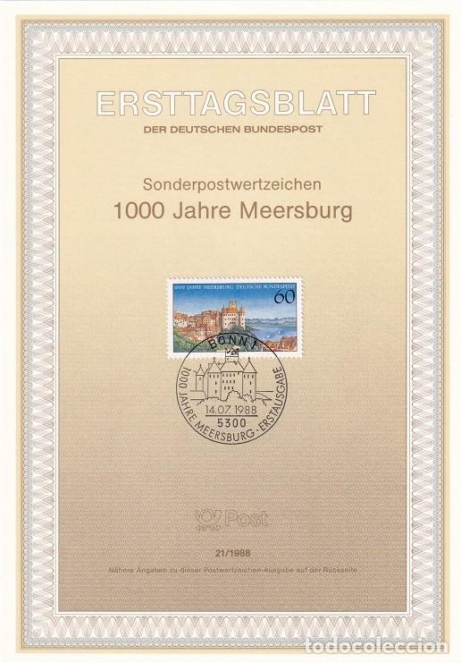 Sellos: Ersttagsblatt 21/1988 Bon - Milenario del castillo de Meersburg - 1000 Jahre Meersburg