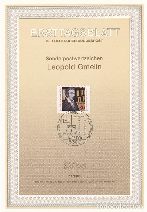 Sellos: Ersttagsblatt 22/1988 Bon - Bicentenario del nacimiento de Leopold Gmelin 1788-1853