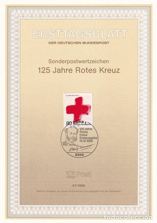 Sellos: Ersttagsblatt 27/1988 Bon - 125 Aniversario de la Cruz Roja - 125 Jahre Rotes Kreuz