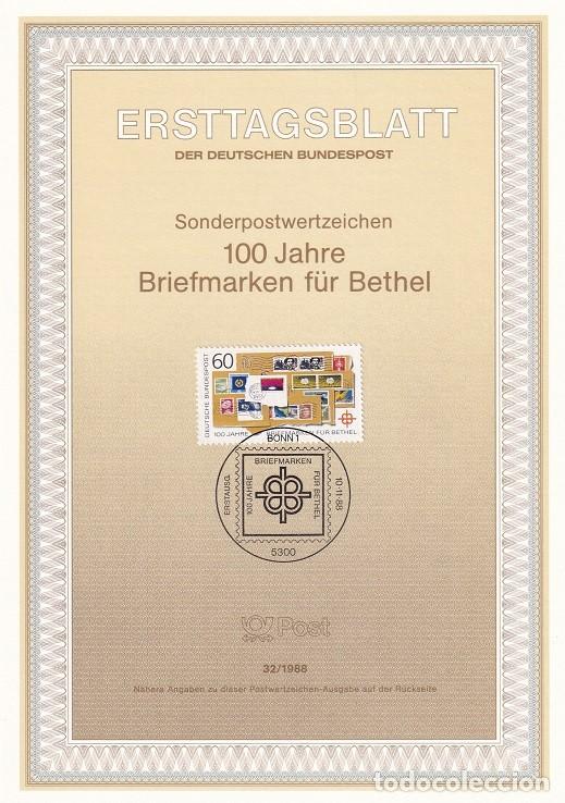 Sellos: Ersttagsblatt 32/1988 Bon - Centenario de la instituci&oacute;n Bethel - 100 Jahre Briefmarken f&uuml;r Bethel