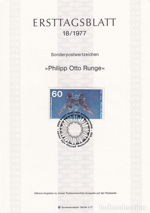 Stamps: Ersttagsblatt 18/1977 Bon / Philipp Otto Runge - II Aniversario del nacimiento de Philipp Otto Runge
