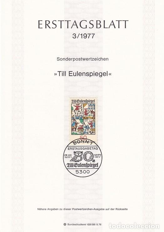 Stamps: Ersttagsblatt 3/1977 Bon / Till Eulenspiegel - Cuento popular &middot; El buf&oacute;n