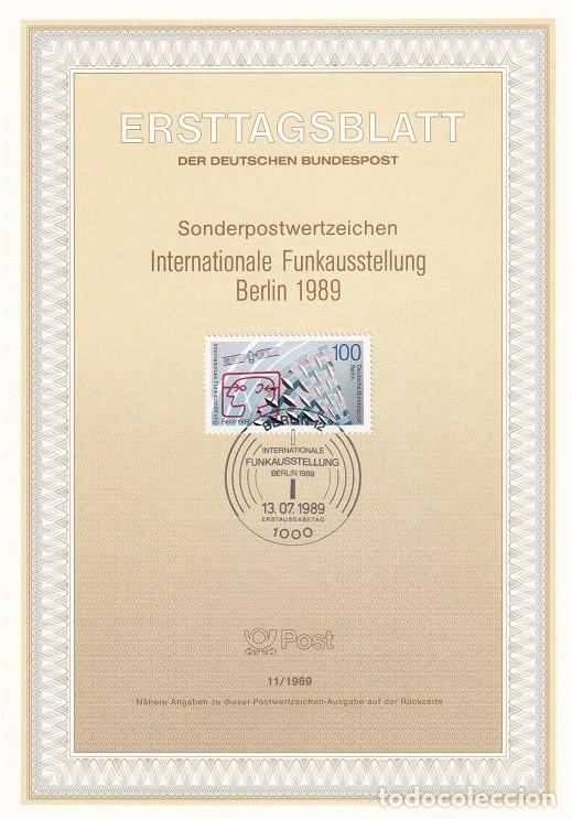 Selos: Ersttagsblatt 11/1989 Berl&iacute;n - Exposici&oacute;n internacional sobre la radio - Internationale Funkausste..