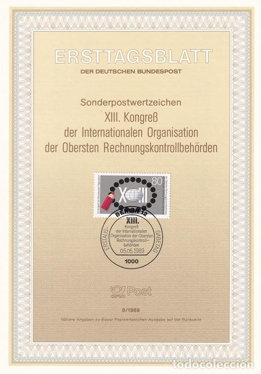 Stamps: Ersttagsblatt 8/1989 Berl&iacute;n - Congreso parlamentario internacional - XIII Kongress der Internation..