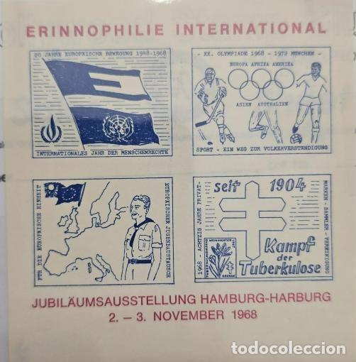 Selos: MI) 1968 GERMANY, SOUVENIR SHEET, STICKER LABELS: 20TH MUNICH OLYMPICS AND THE FIGHT AGAINST TUBERCU