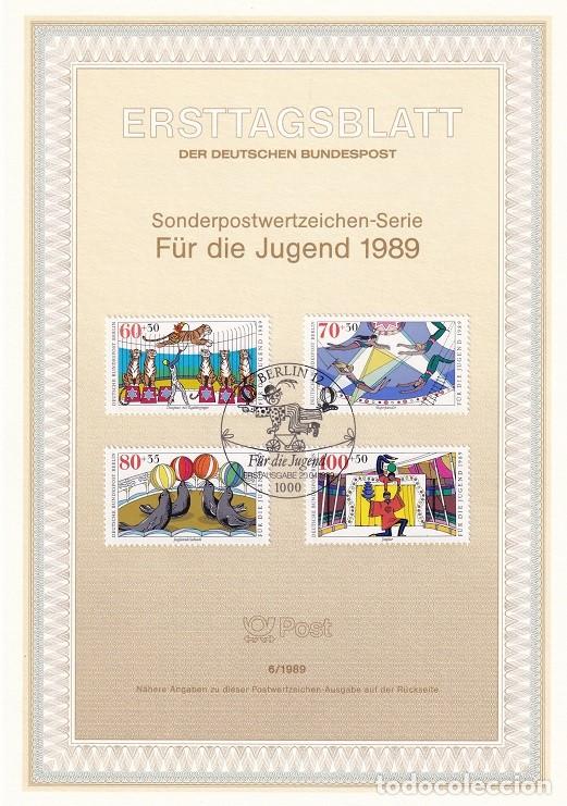 Stamps: Ersttagsblatt 6/1989 Berl&iacute;n - Pro juventud &middot; El circo - F&uuml;r die Jugend 1989