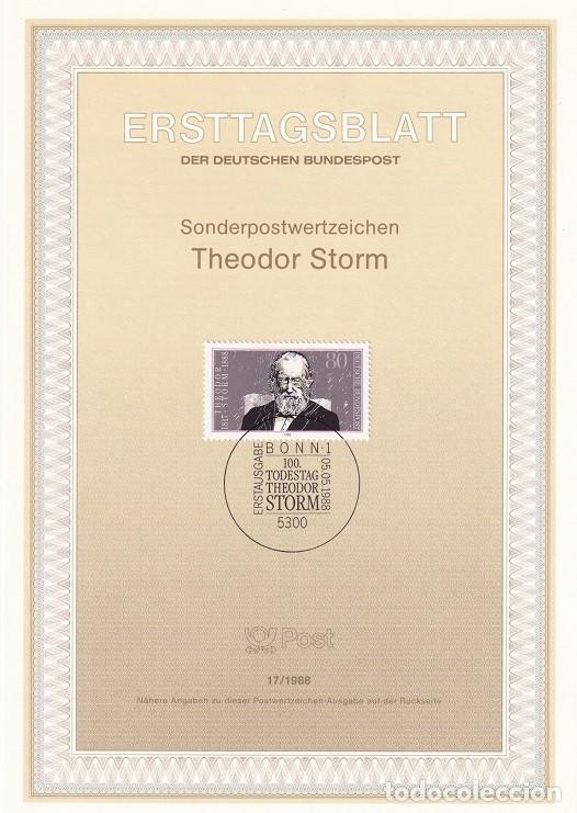 Stamps: Ersttagsblatt 17/1988 Bon - Centenario de la muerte del poeta Theodor Storm 1817-1888
