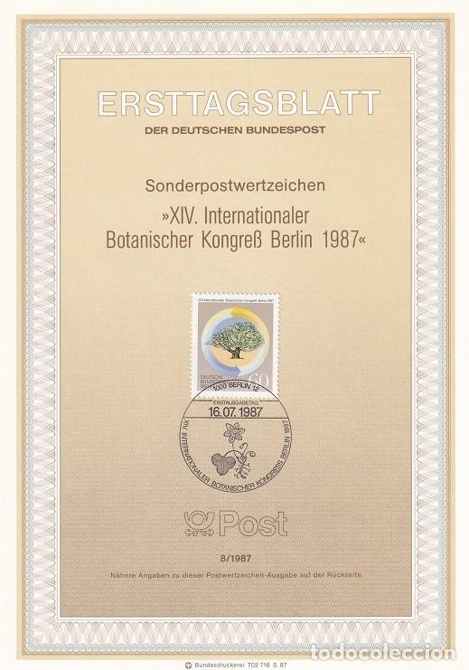 Stamps: Ersttagsblatt 8/1987 Berl&iacute;n - Congreso bot&aacute;nico internacional - XIV Internationaler Botanischer Ko..