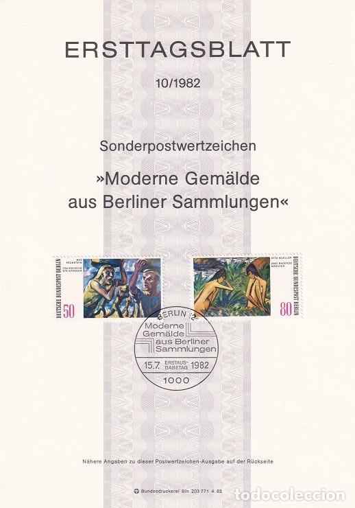 Stamps: Ersttagsblatt 10/1982 Berl&iacute;n / Moderne Gem&auml;lde aus Berliner Sammlungen - Pintura &middot; Portadores ital..