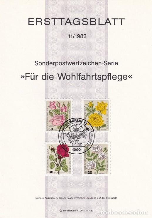 Francobolli: Ersttagsblatt 11/1982 Berl&iacute;n / F&uuml;r die Wohlfahrtspflege - Beneficencia Rosas &middot; Floribunda-Grandifl..