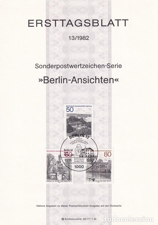 Timbres: Ersttagsblatt 13/1982 Berl&iacute;n / Berlin-Ansichten - Aspectos de Berl&iacute;n &middot; Villa Borsig &middot; Iglesia de S..