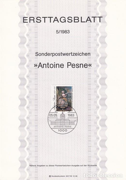 Stamps: Ersttagsblatt 5/1983 Berl&iacute;n / Antoine Pesne - La barbarina &middot; 300 Aniv. del nacimiento del pintor A..