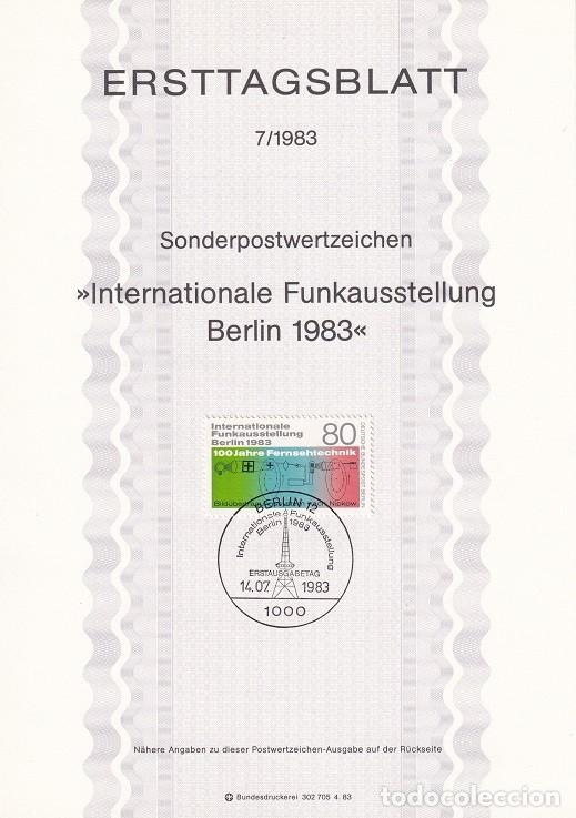 Francobolli: Ersttagsblatt 7/1983 Berl&iacute;n - Exposici&oacute;n internacional sobre la radio - Internationale Funkausstel..
