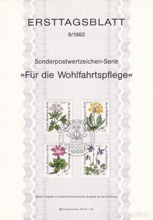 Selos: Ersttagsblatt 8/1983 Berl&iacute;n / F&uuml;r die Wohlfahrtspflege - Beneficencia Flores el peligro de extinci..